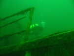 diver on wreck